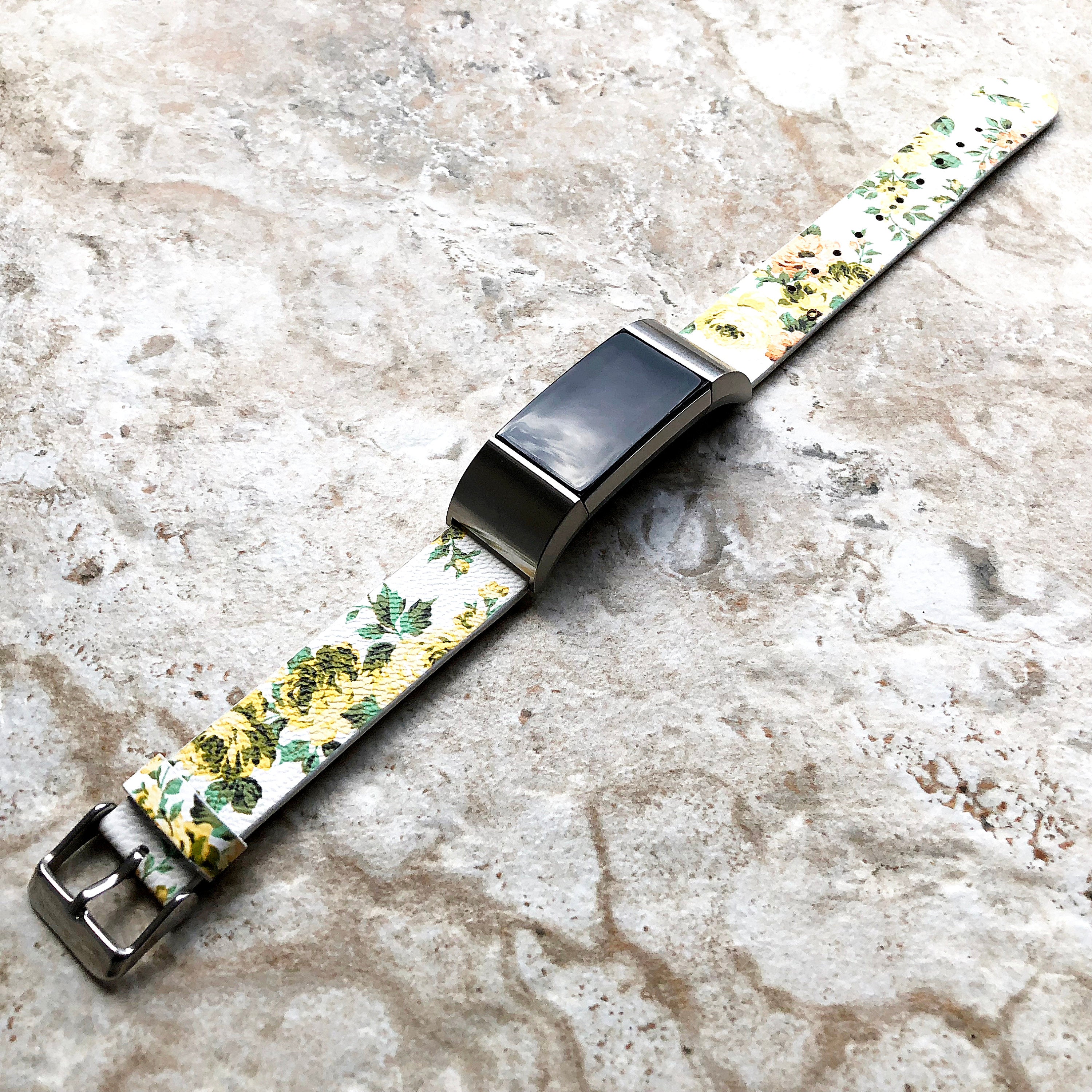 Fitbit Charge 2 FL-1-CH2 Soft Leather Band Strap Compatible with Fitness Tracker Replacement Wristband Bracelet and Adapters Quick Release